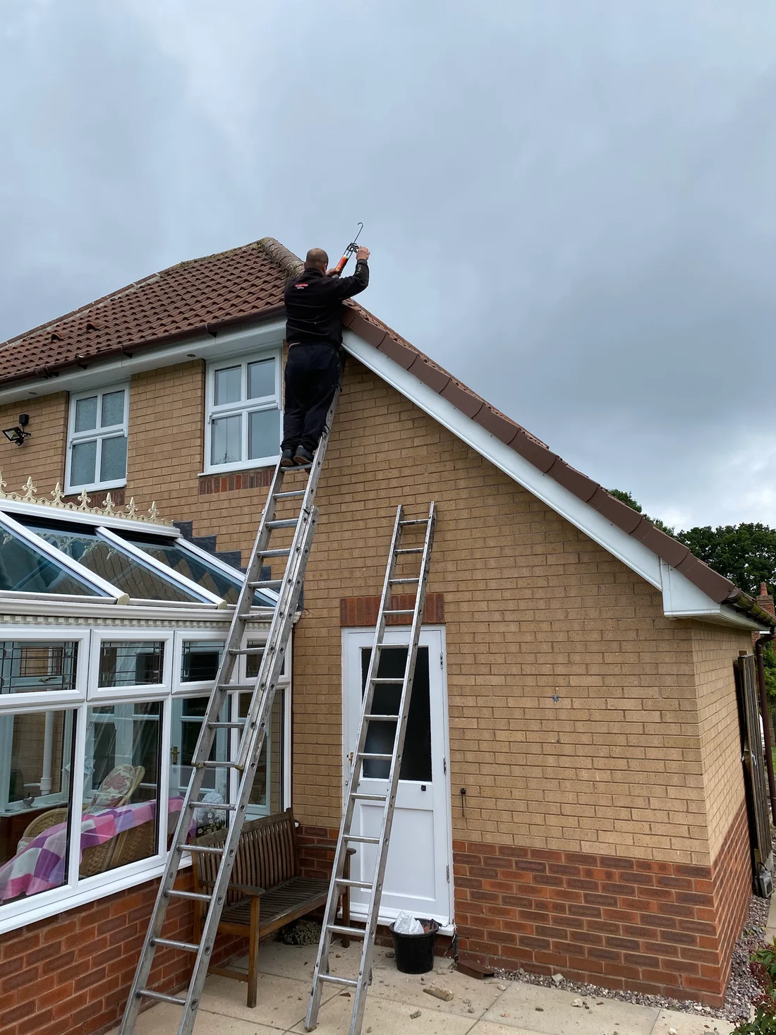 Roofline work being carried out at a property